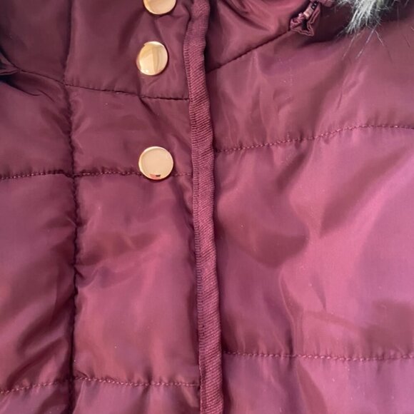 Guess Sherpa vest Eggplant purple with removable Hood XL - Picture 2 of 7